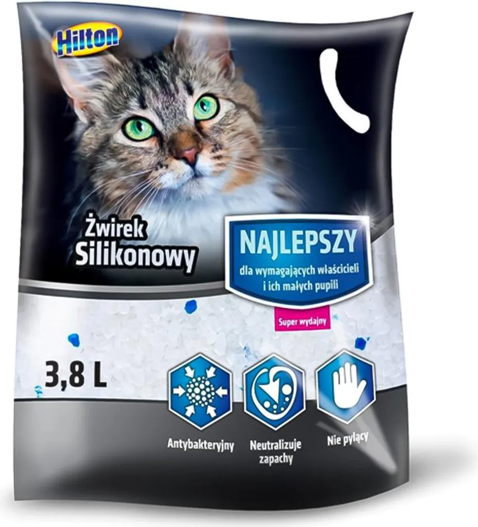 Hilton Litière pour Chats en Silicone - Sable Silice Absorbant 3,8L