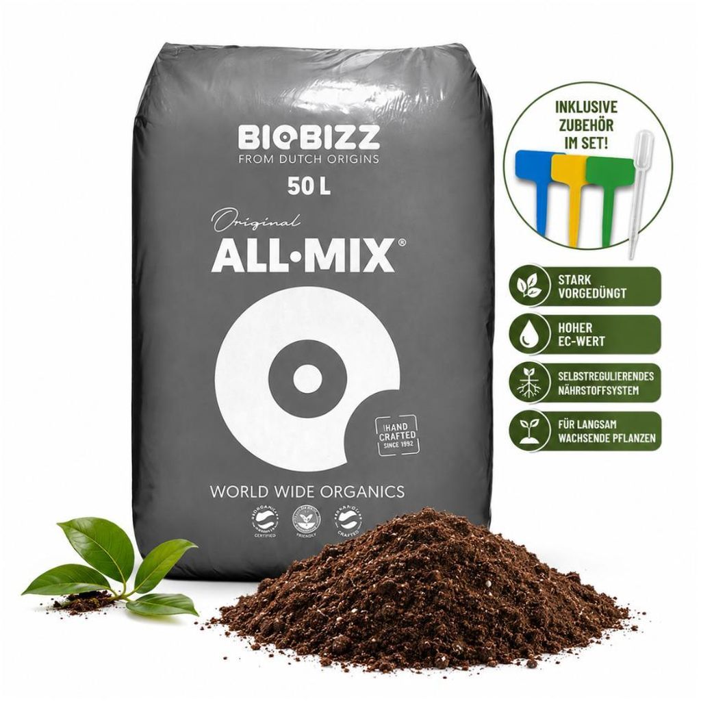 BioBizz All-Mix – vorgedüngte -Erde 50 Liter – inkl. Produktbild 