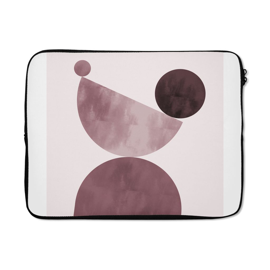 MuchoWow Laptop Hülle 17 Zoll Laptoptasche Formen - Abstrakt - Pastell - Rosa - Zipper - Schutzabdeckung