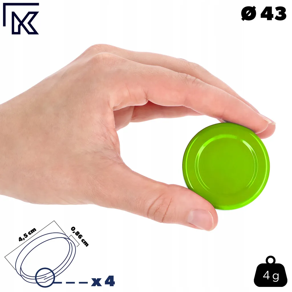 KADAX Falla 100 Tappi Metallo 43mm Verde | Chiusura Twist-Off Sicura - 3