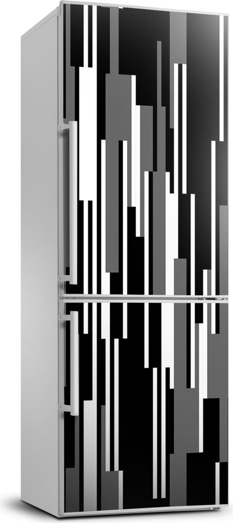 Tulup Kühlschrankdekoration - 70x190 cm - Aufkleber auf dem Kühlschrank - Schwarze und weiße Linien
