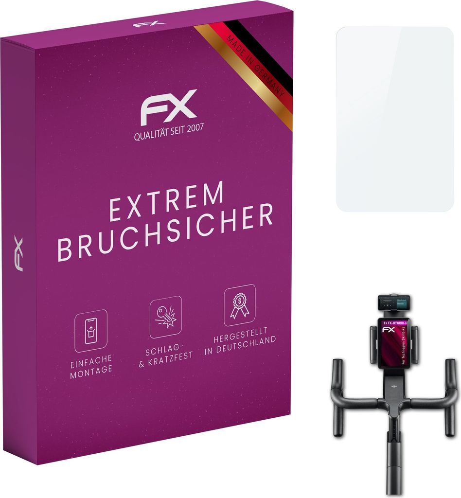 atFoliX FX-Hybrid-Glass Displayfolie kompatibel mit Technogym Skillbike Glasfolie