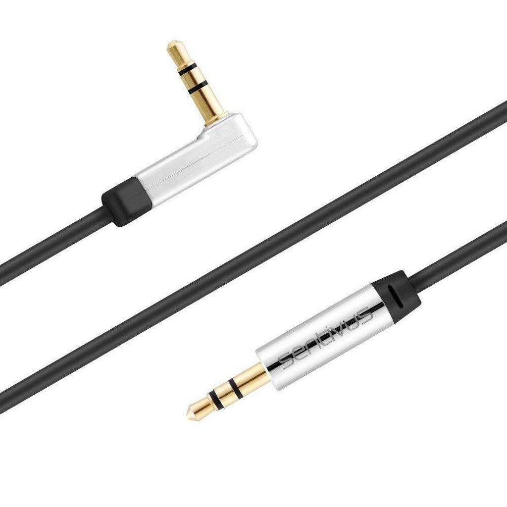 Sentivus Premium Audio Klinken Kabel (90 Grad gewinkelt) - 3,00m - schwarz - 3.5mm Stecker zu 3.5mm Stecker (90°)