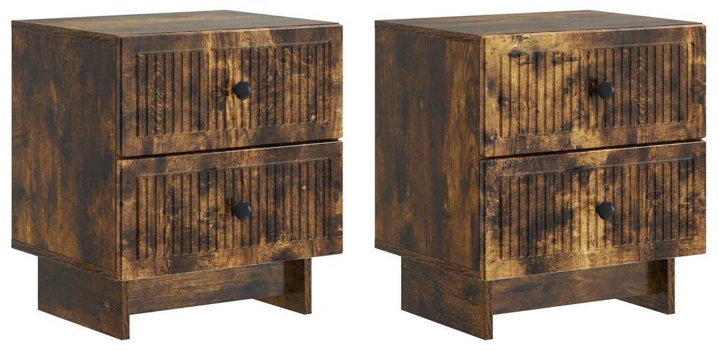 Nachttisch 2 pcs Geräucherte Eiche 43 x 34,5 x 47,5 cm - Nachttische & -schränke DE2013