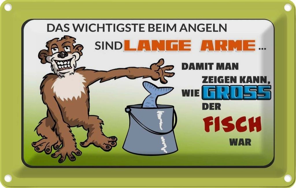 vianmo Blechschild 12x18 cm das Wichtigste beim Angeln lange Spruch Zitat