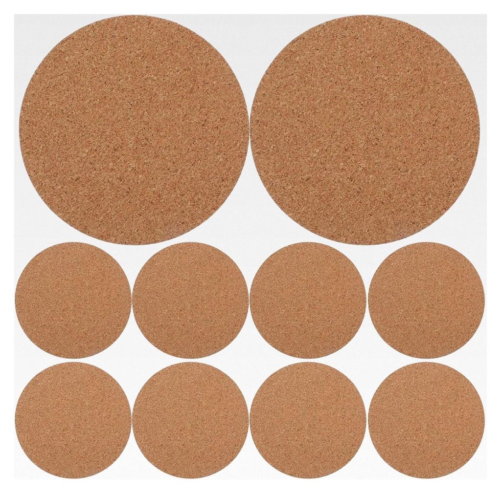 Selbstklebende Runde Korkuntersetzer 4,00 x 4,00 Zoll Umweltfreundliche Isoliermatten für DIY Bastelarbeiten Tassenuntersetzer für Küche, Hausha...