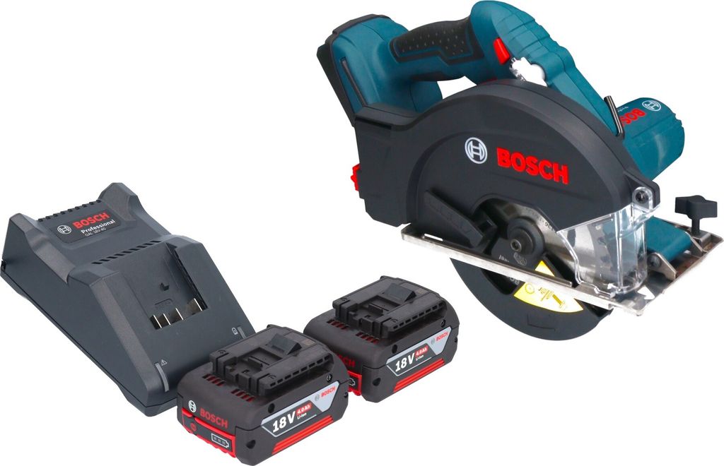 Bosch GKM 18V-50 Professional Akku Metall Handkreissäge 18 V 136 mm Brushless + 2x Akku 4,0 Ah + Ladegerät