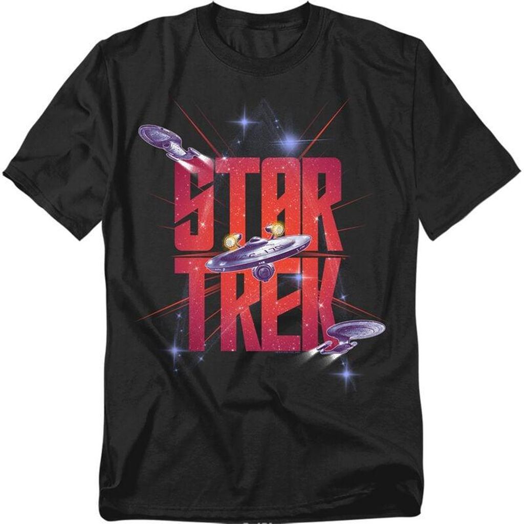 Star Trek T-Shirt Herren Three Ships in Space schwarz 3XL