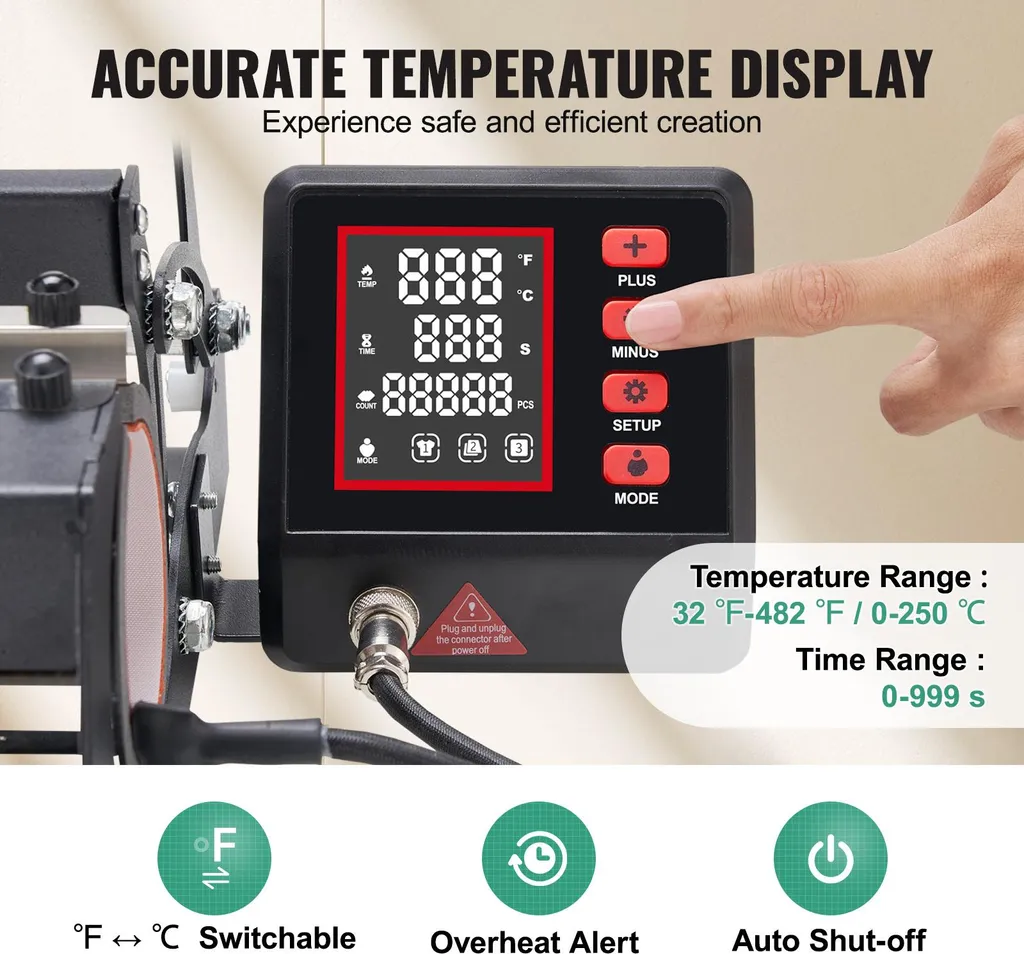 SucceBuy stampa di calore per la sublimazione tazza 887ml fai da te nero - 3