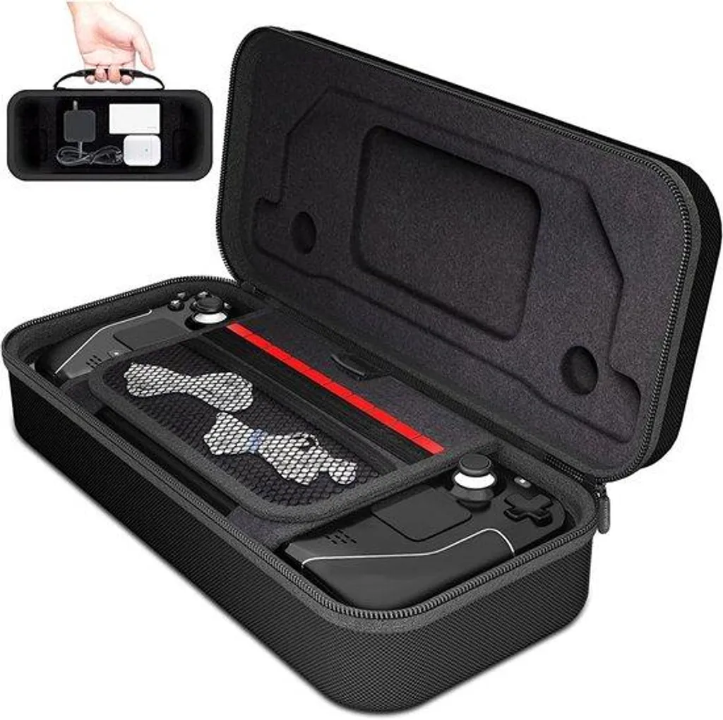 Sacoche de voyage pour console de jeux portable et cartes (Noir mat)