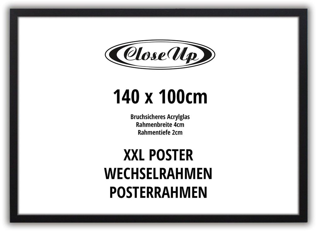 XXL Posterrahmen 100 x 140 cm schwarz Produktbild 