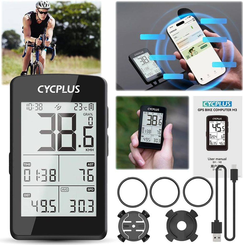 Cycplus M3 ANT+ Bluetooth BLE 5.0 1500mAh GPS cyklistický Obrázek produktu 