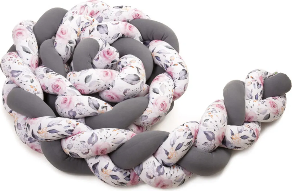 Habillage cheminée en tricot 180 cm anthracite et roses pour hiver cosy