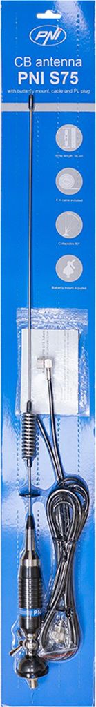 CB PNI S75 Antenne mit Butterfly, Halterung, Kabel und Produktbild 