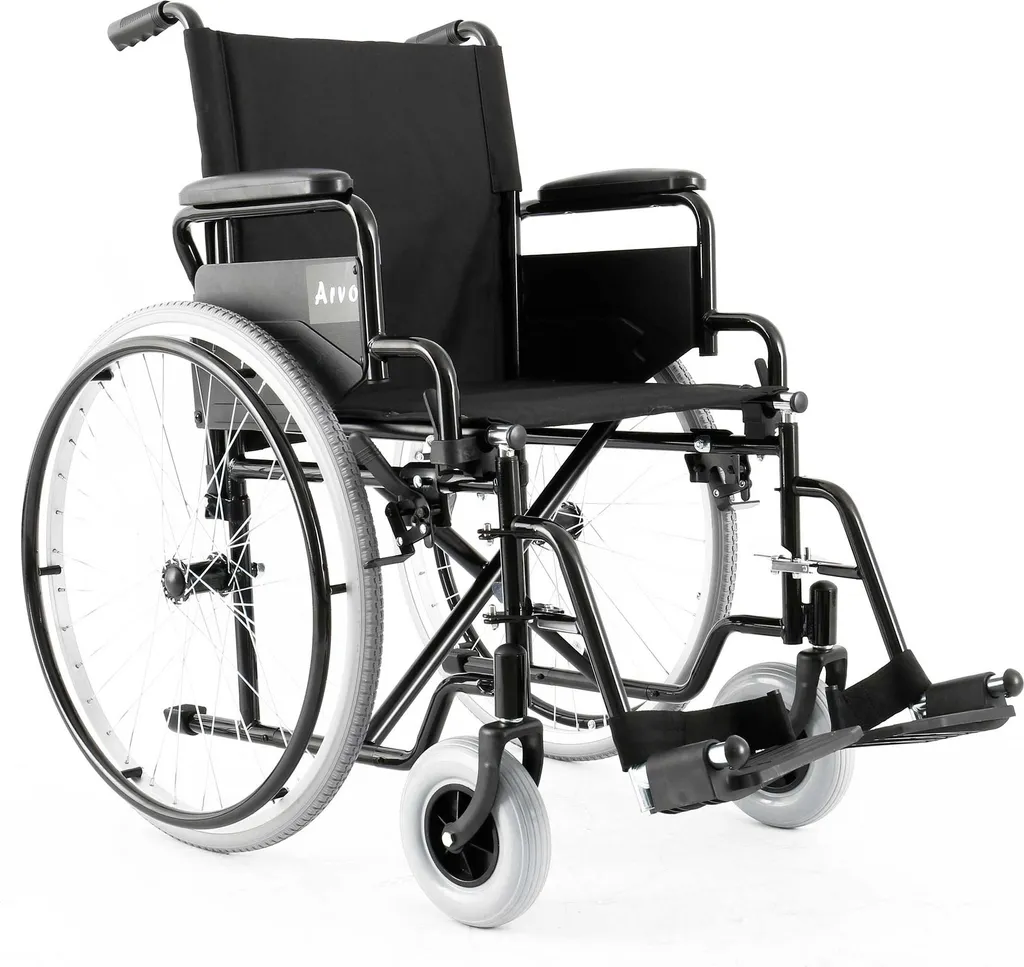 Fauteuil Roulant Arvo Basic Noir - Mobilité Retrouvée et Confortable