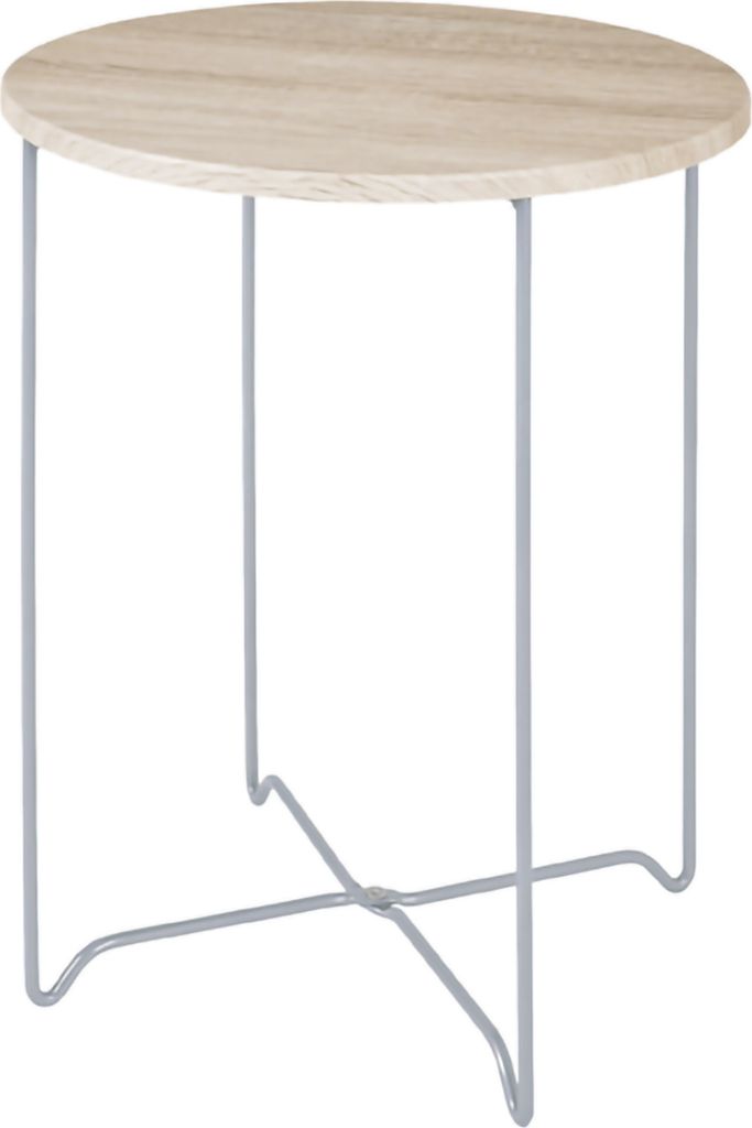 Haku Beistelltisch, alu-eiche - Maße: 52 cm - Ø 40 cm; 33081