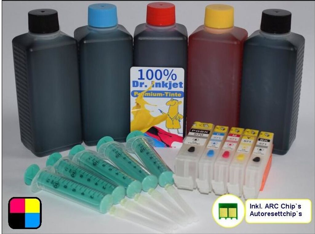 IRP1052-100 - CISS / Easyrefillpatronen Sparpack für PGI525 & CLI526er mit 500ml Dr.Inkjet Premium Nachfülltinte