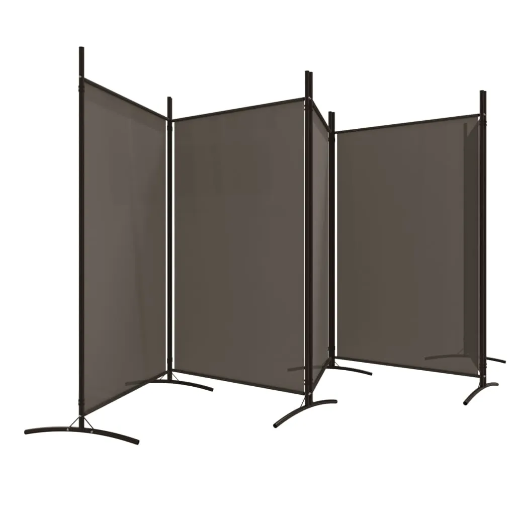 Paravent pliable 5 volets vidaXL 433 cm de large Anthracite et Acier Noir - 5