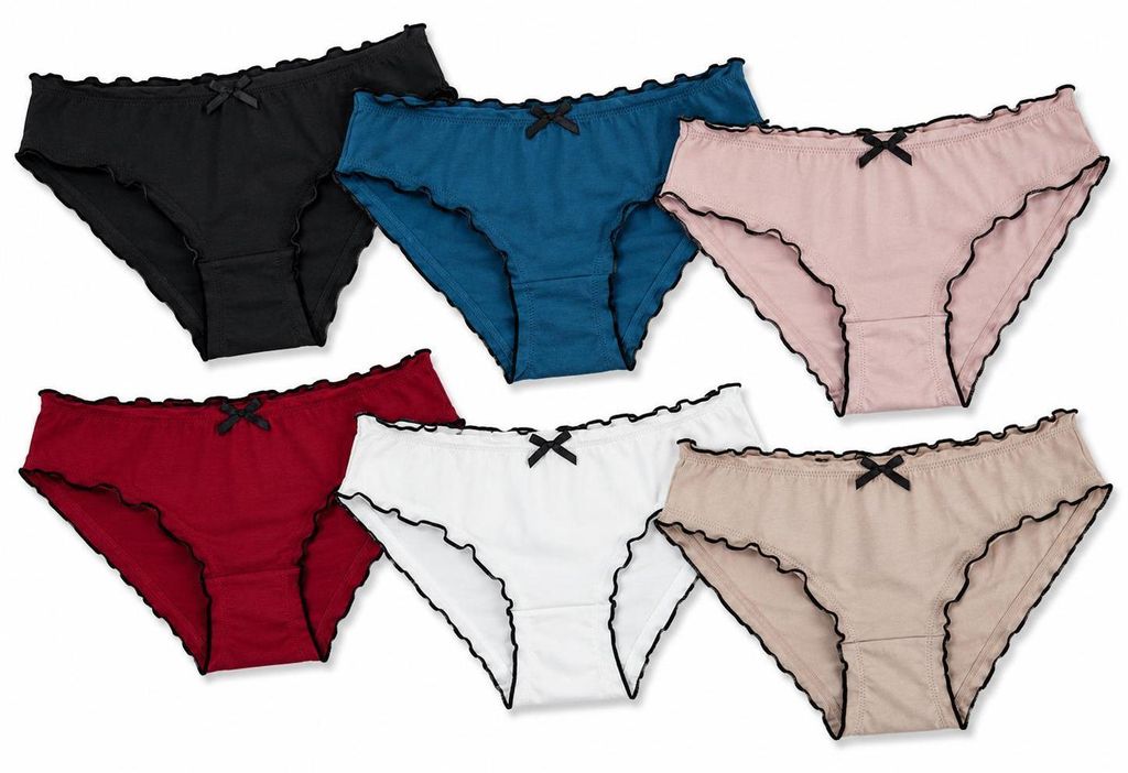 6er Set Damen Slips Baumwolle Unterhosen Komfortbund weich Produktbild 