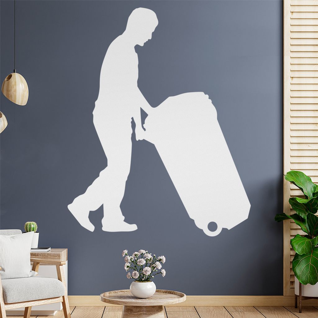Müllmann Tonne Figur Wandtattoo Wandaufkleber Wall Sticker - Dekoration, Küche, Wohnzimmer, Schlafzimmer, Badezimmer