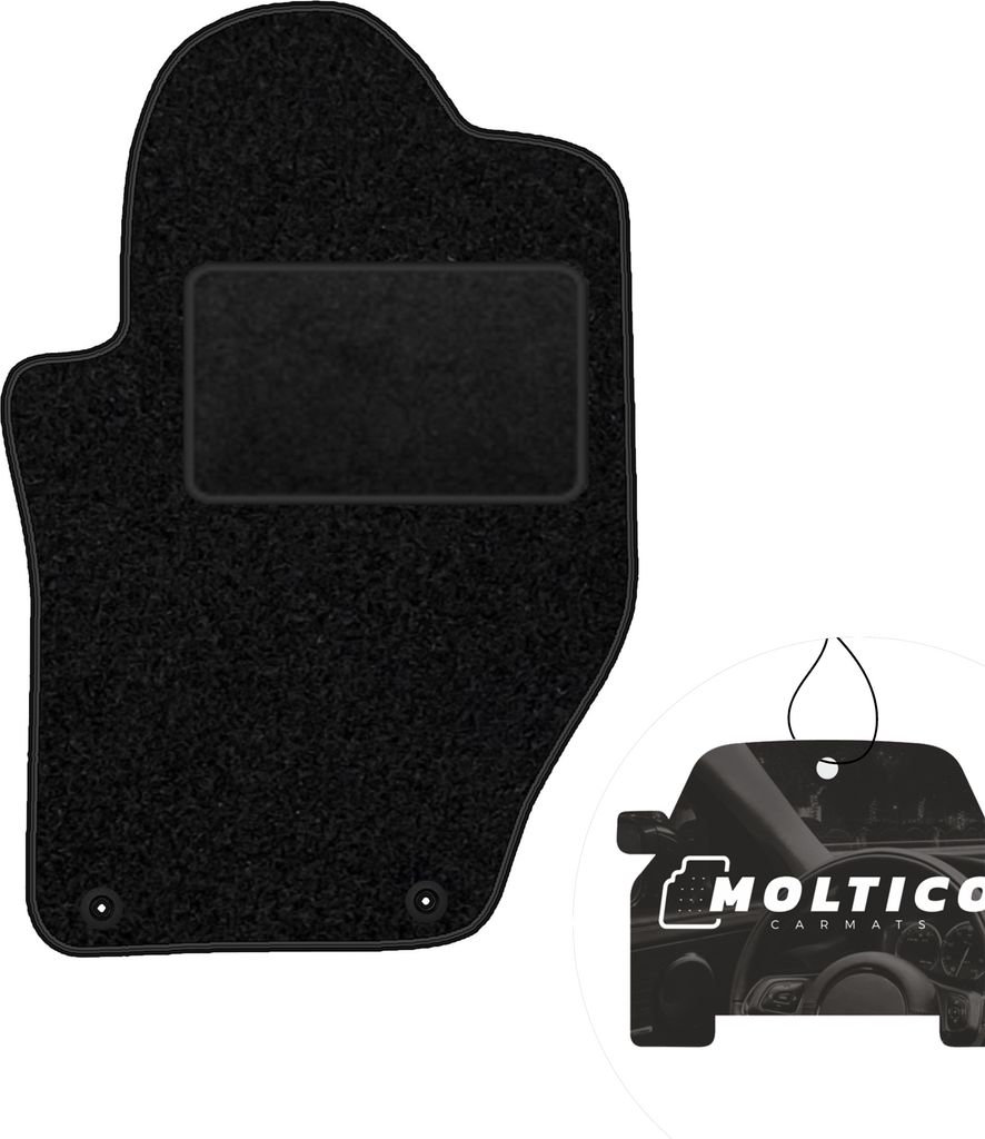 moto-MOLTICO Fahrer Fußmatte Auto Velours Fahrerseite Autoteppiche Schwarz Fahrermatte 1-teilig passend für Peugeot 308 CC 2009-2013