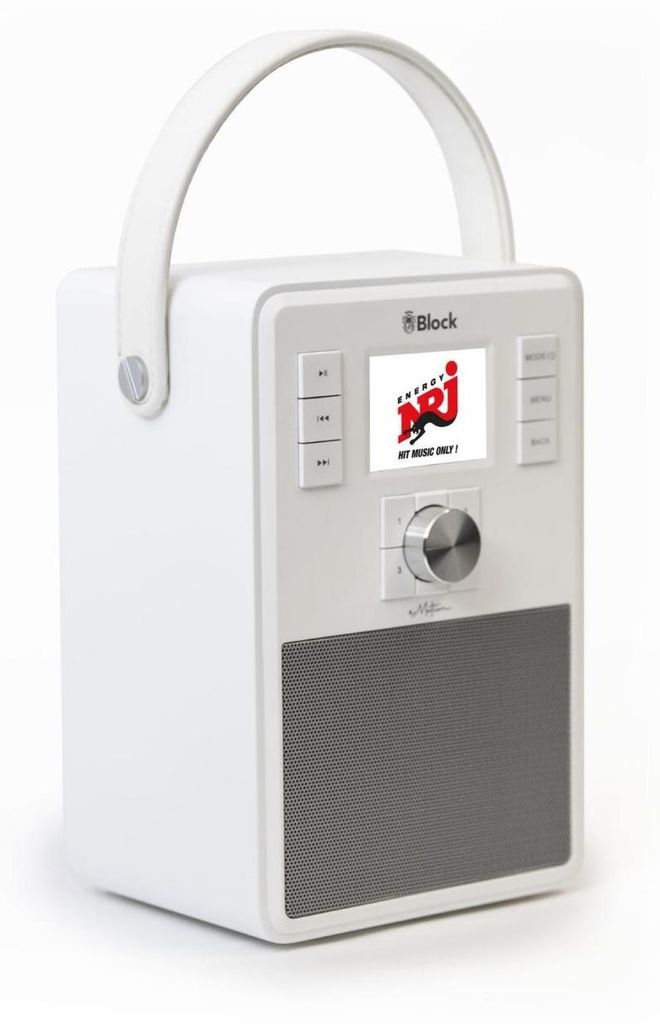 Block eMotion weiß tragbares Radio mit DAB+, Bluetooth & Spotify-Connect