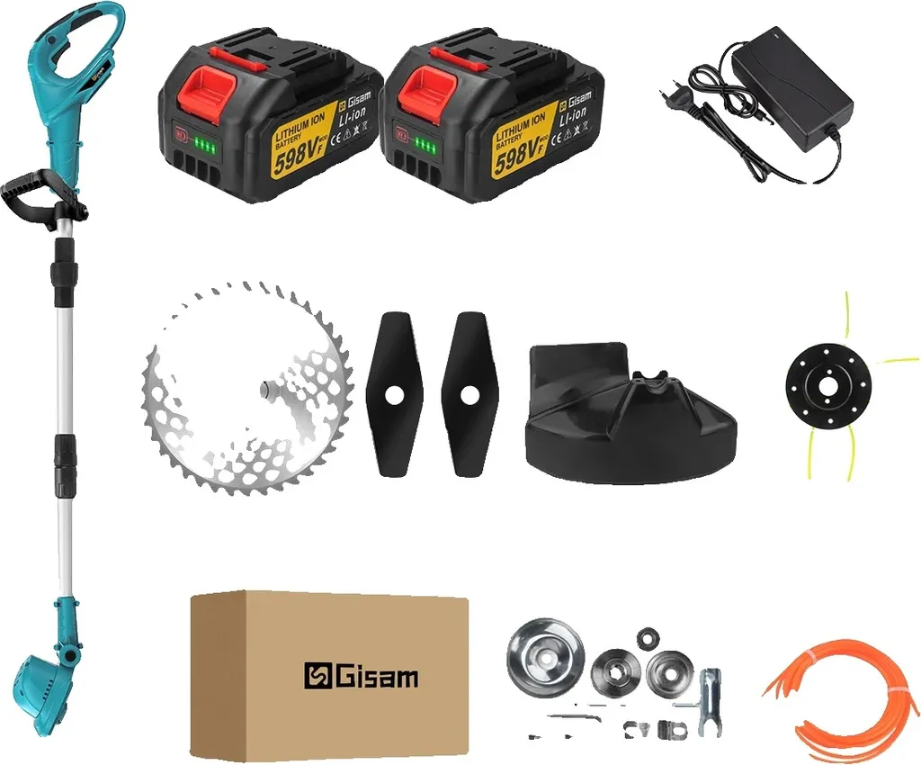 Tondeuse à gazon sans balai GreenCut 10 pouces avec 2 batteries