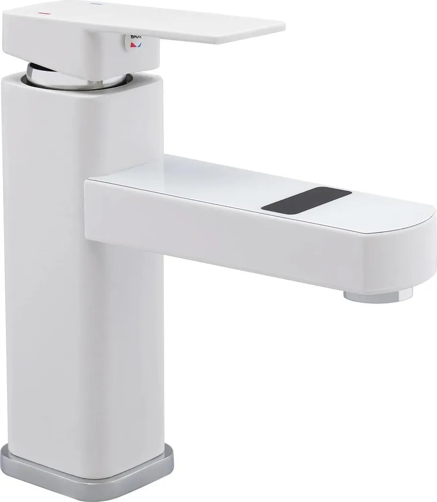 Mitigeur de lavabo à écran digital blanc avec cartouche céramique durable