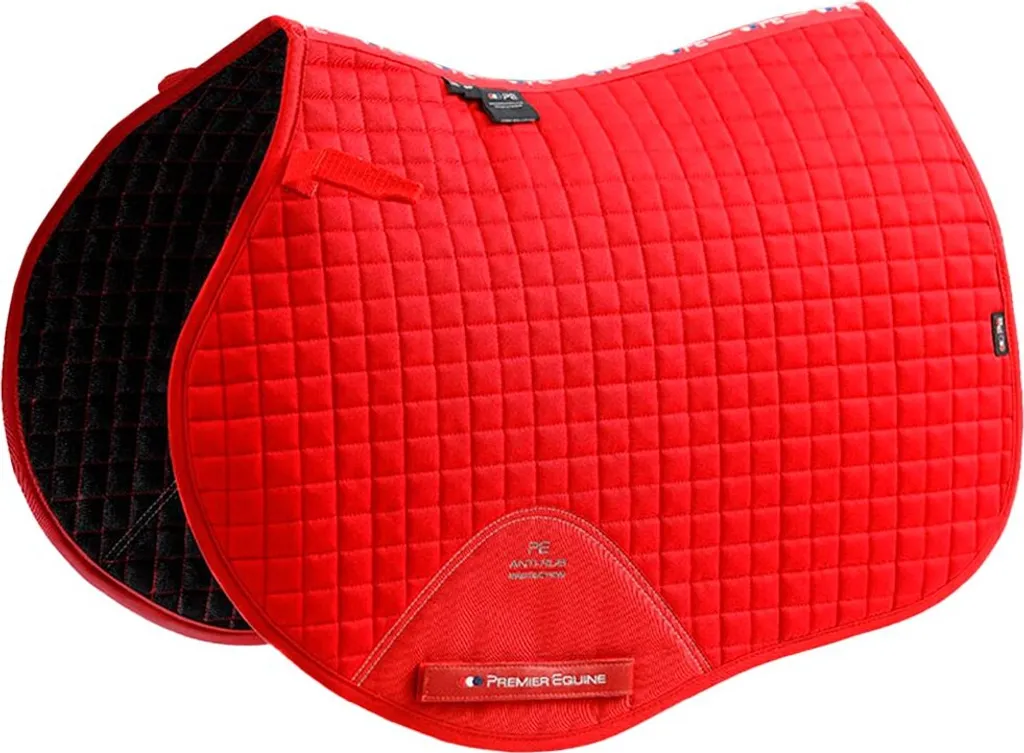 Tapis de Selle Obstacle Rouge en Coton - Équipement Équestre Full