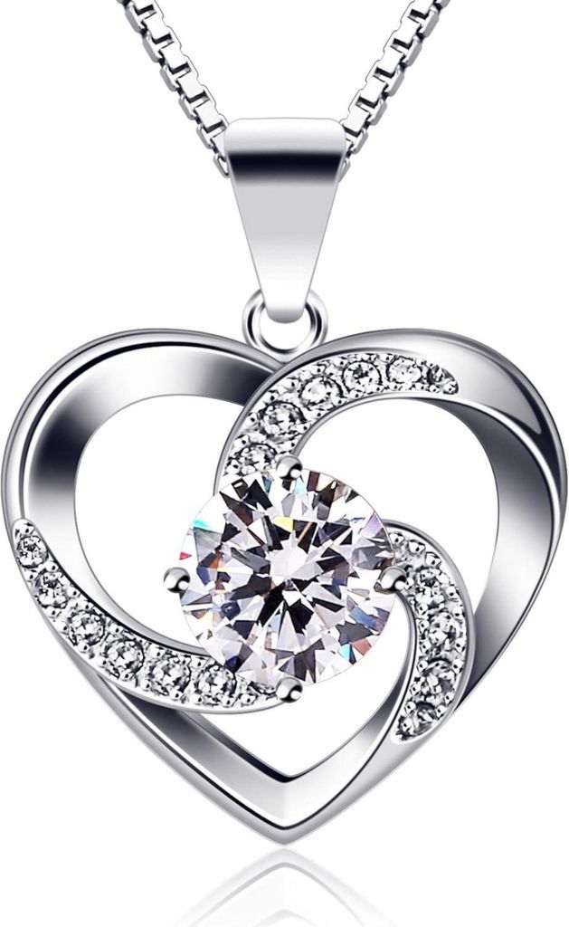 B.Catcher Chaîne Coeur Collier Femme 925 Argent Zirconia Image du produit 