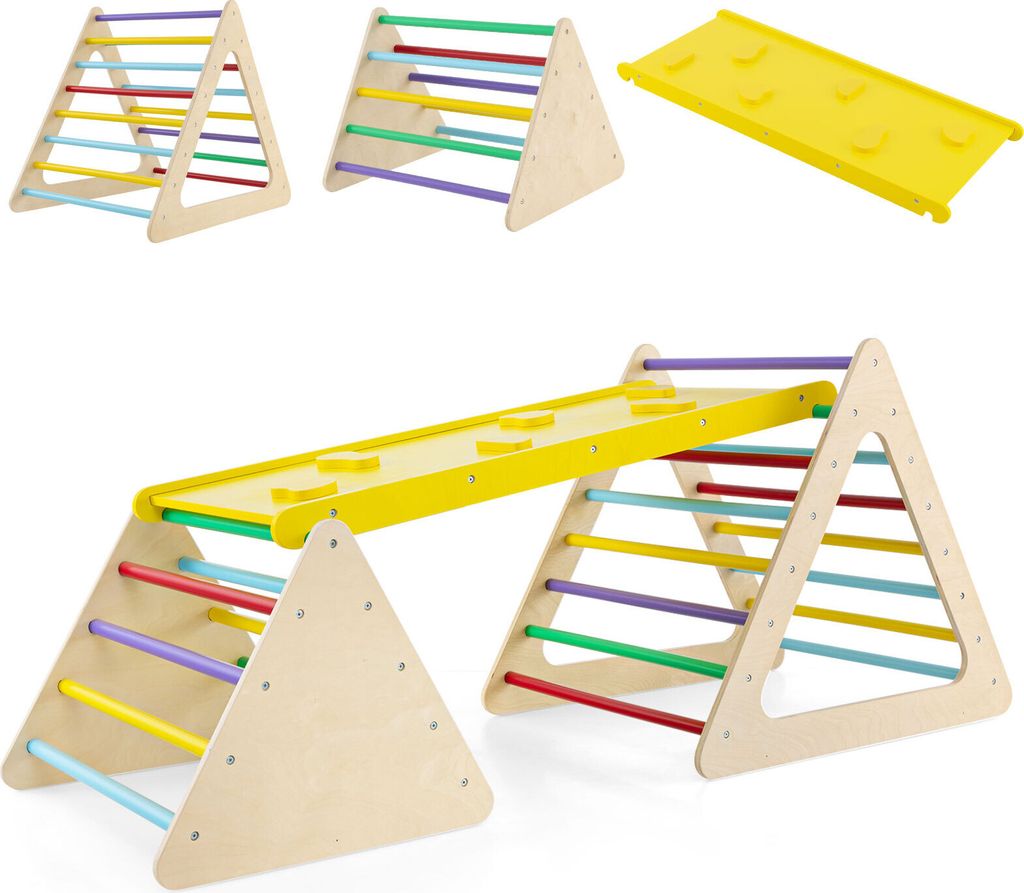 COSTWAY 3 in 1 triangolo per arrampicata, scala e scivolo, Immagine del prodotto 