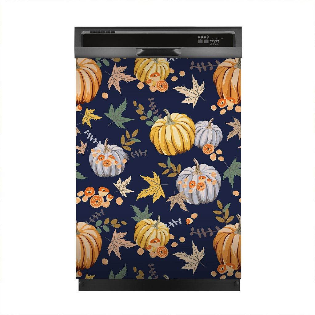 Magnete Dekorative 60x80 cm Küche Magnetmatte Spülmaschine - Herbst Orange Kürbisse