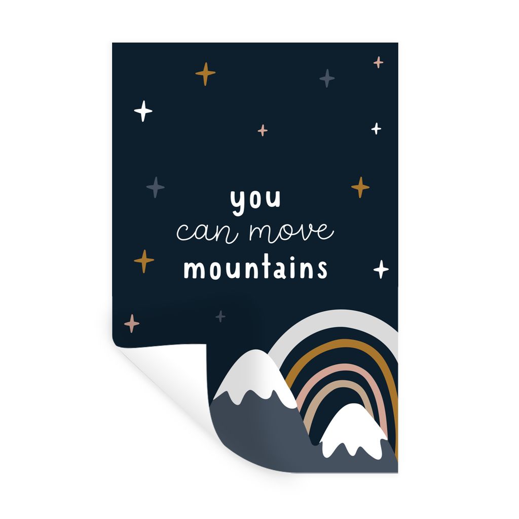 MuchoWow Wandtattoo Wandsticker Wandaufkleber Sprichwörter - Zitate - Du kannst Berge versetzen - Kinder - Kinder - Baby 60x90 cm Selbstklebend ...