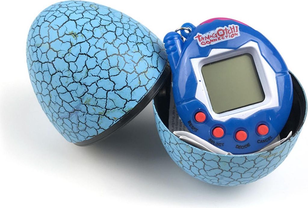 Elektronische Haustierkinder tragbare lustige virtuelle digitale Spielmaschine mit Eierform Blau