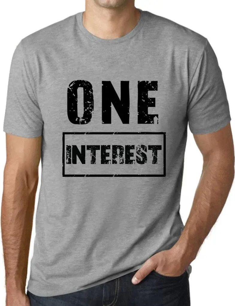 Herren Grafik T-Shirt Ein Interesse – One Interest – Öko-Verantwortlich Vintage Jahrgang Kurzarm Lustige Druck Geburtstag Geschenk Mann