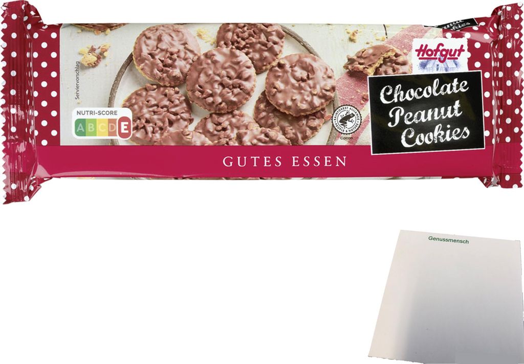 Hofgut Chocolate Peanut Cookies (150g Packung) + usy Block