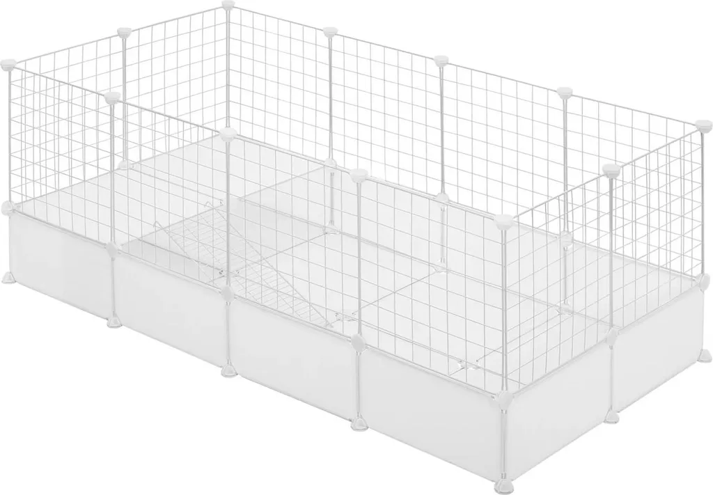 Parc pour chiots et chiens modulaire avec fond blanc 142x71x53 cm