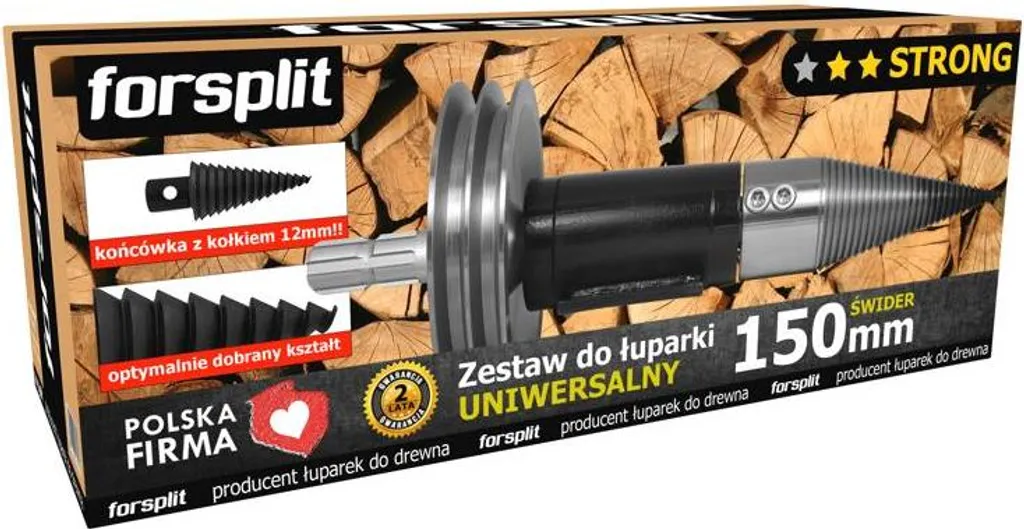 Vis à fendre le bois universelle 150mm ZWK2P-150K2 Kit complet robuste