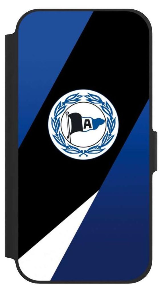 NIVOCASE Klapphülle für Apple iPhone 12 Pro Handyhülle aus Kunst Leder NIVOflip schwarz Arminia Bielefeld DSC Offizielles Lizenzprodukt