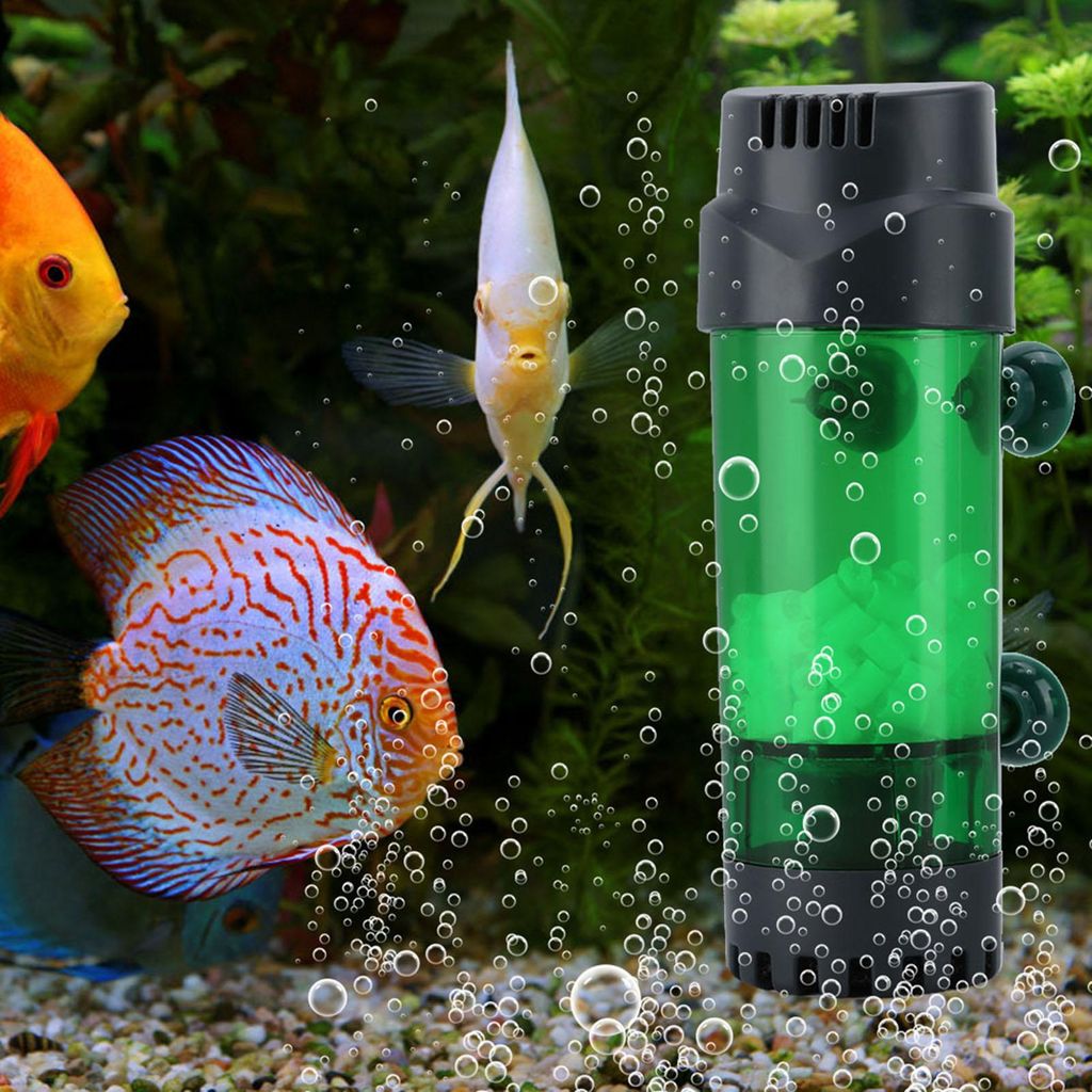 Akozon Aquarium Doppelter Biochemischer Filter Aquarium Physikalische Schwammfilter mit Saugnapf Aquarium Doppelt (Wirbelschicht LH600)