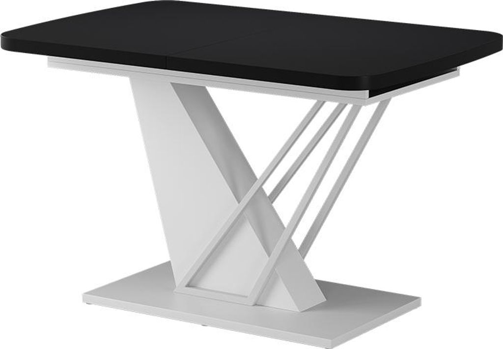 Esstisch Vicco Fenaro Schwarz/Weiß 120-160 x 80 cm Produktbild 