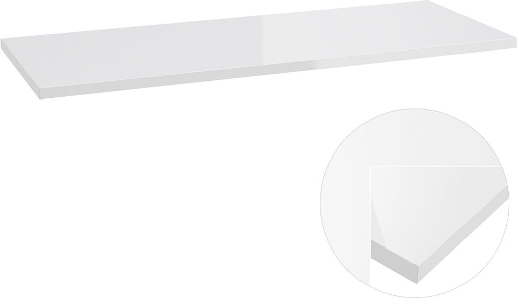 Waschtischplatte 120 x 46 cm SOFIA-107 Hochglanz weiß Produktbild 