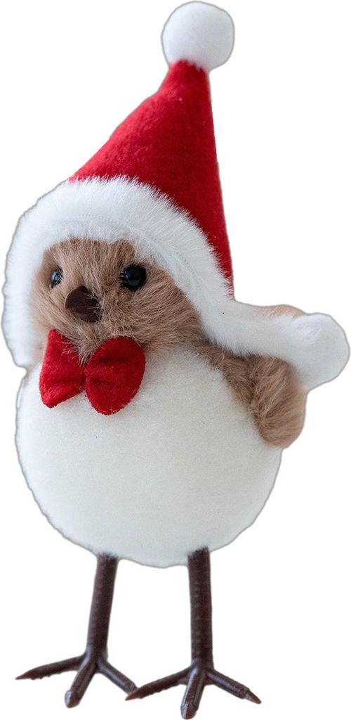 Weihnachtsschmuck-Anhänger mit Vogelmotiv und Weihnachtsmannmütze – Dekorative Hängedekoration für Zuhause, Garten und festliche Weihnachtsfe...