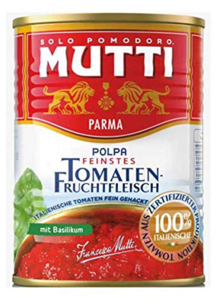 Miąższ pomidorowy Mutti Polpa drobno posiekany z bazylią Zdjęcie produktu 