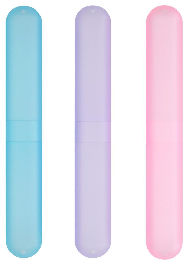kwmobile 3x Zahnbürsten Etui aus Kunststoff - 20,5 x 3 x 2 Produktbild 