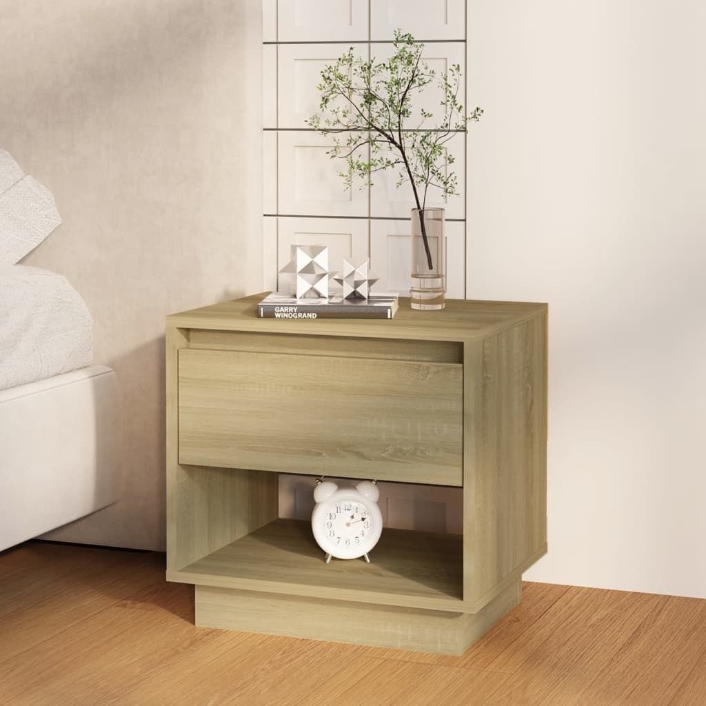 The Living Store Nachttisch Sonoma-Eiche 45x34x44 cm Holzwerkstoff
