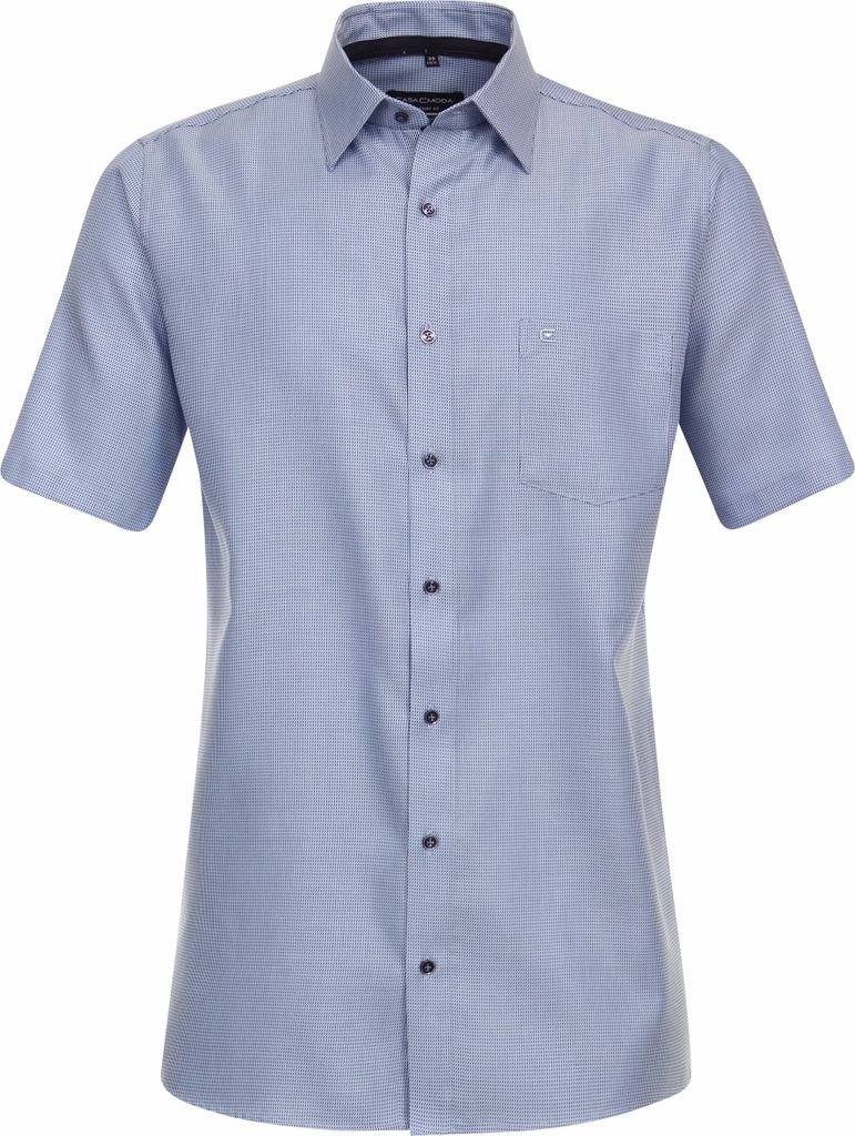 CASAMODA Herren Businesshemd Kurzarm Kent Comfort-Fit Blau 40