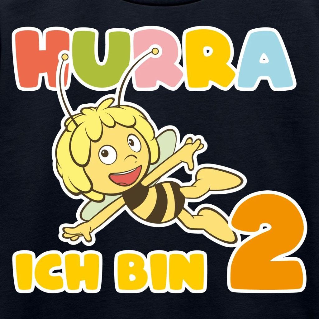 Spreadshirt Biene Maja Hurra Ich Bin 2 Zweiter Geburtstag Kinder Premium T-Shirt, 134/140 (8 Jahre), Navy