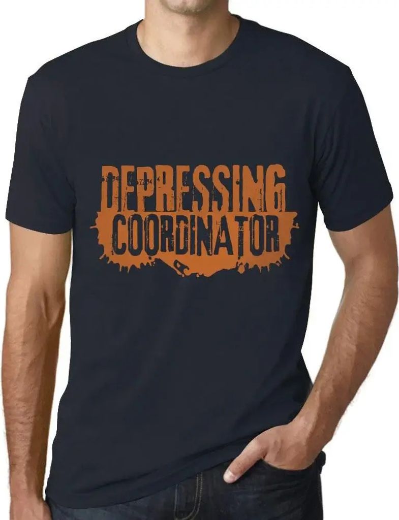 Herren Grafik T-Shirt Deprimierender Koordinator – Depressing Coordinator – Öko-Verantwortlich Vintage Jahrgang Kurzarm Lustige Druck Geburtstag