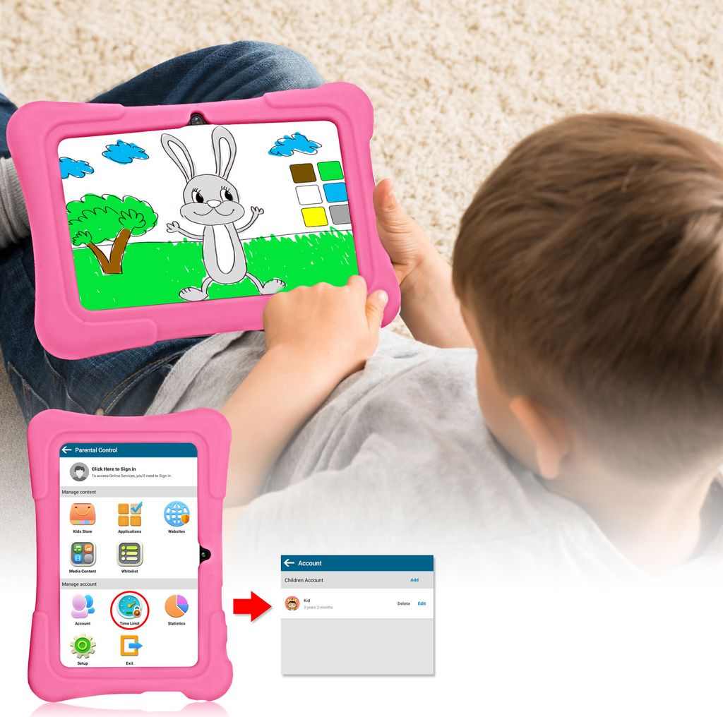 Pritom K7 7palcový dětský tablet, čtyřjádrový Android 10, 1 Obrázek produktu 7